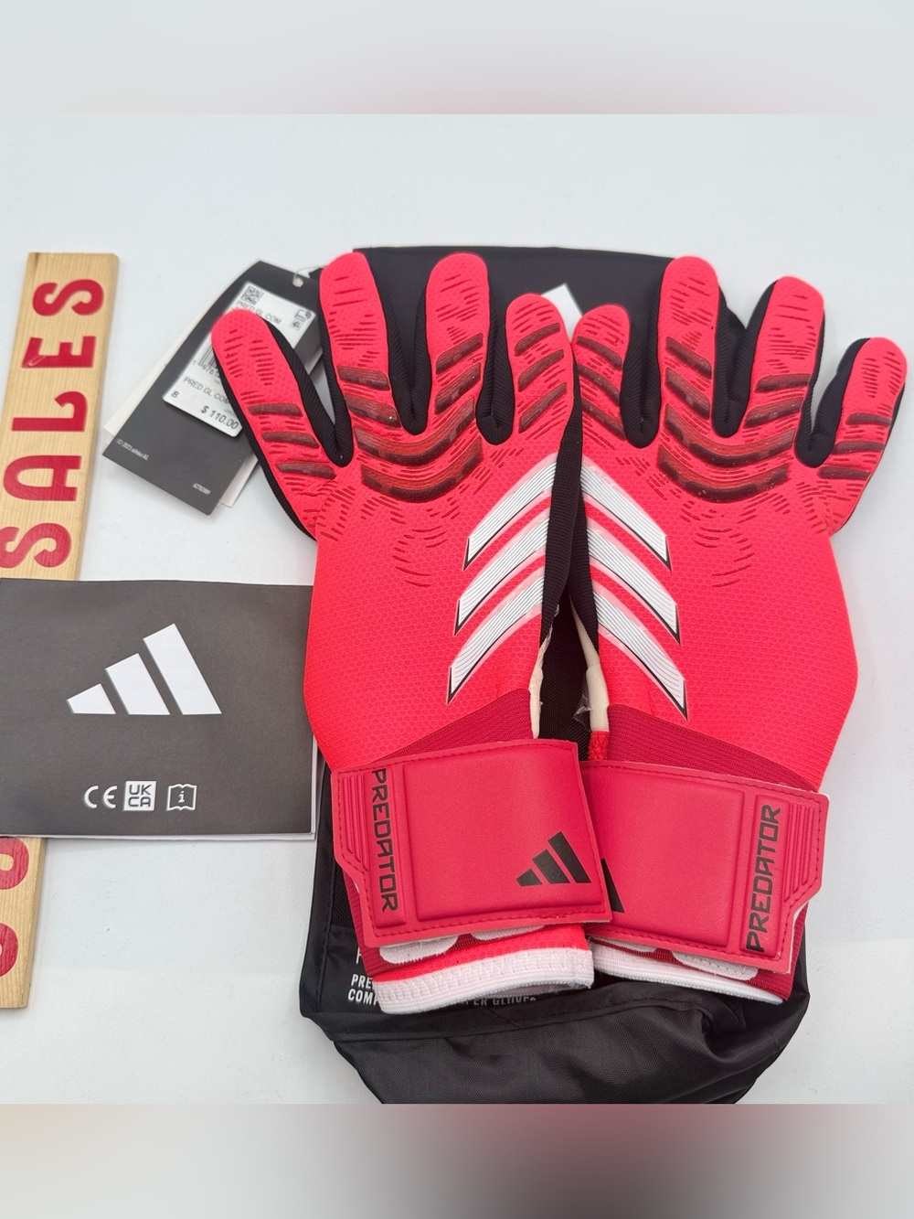 ADIDAS PREDATOR GL COMPETITION GOALKEEPER LUCID RED BLACK JH3821 MEN’S SIZE 8